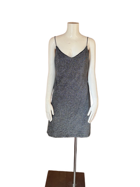 Vintage Be Smart Black Shimmer Slip Dress Spaghetti Strap SIZE 11/12